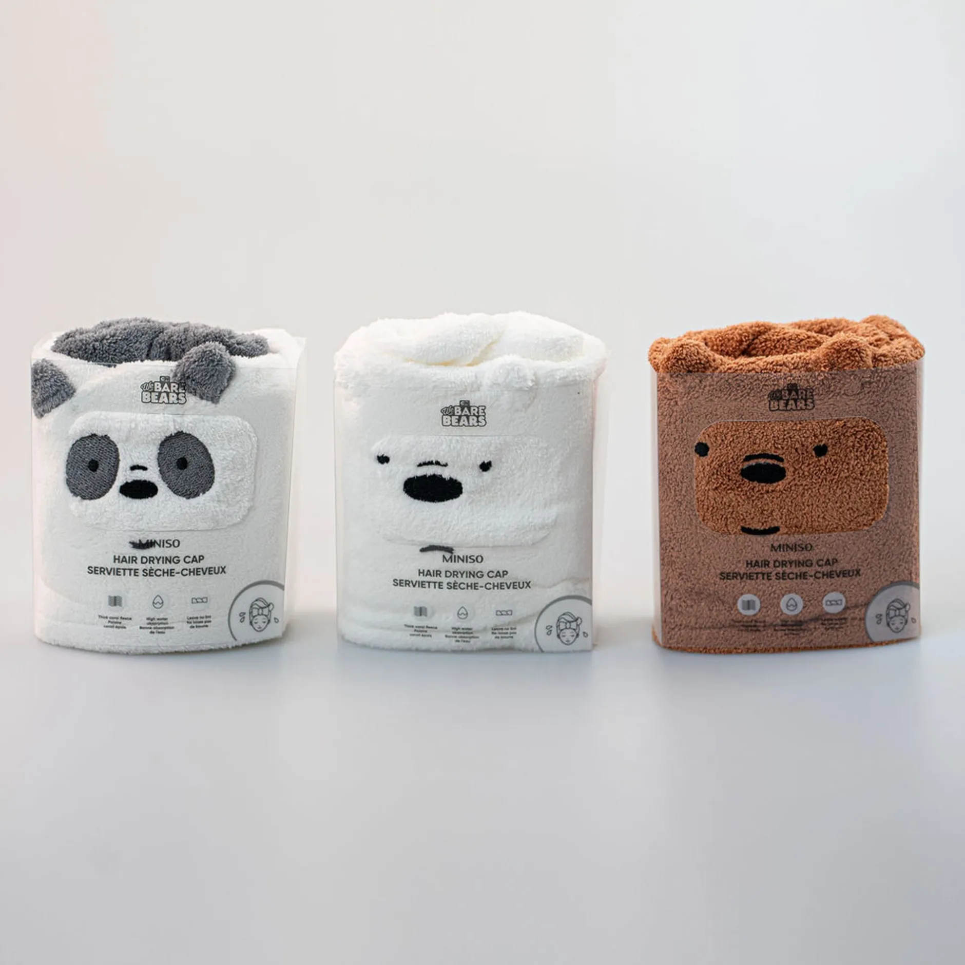 MINISO Asciugamano Per Capelli We Bare Bears (1Pz) New