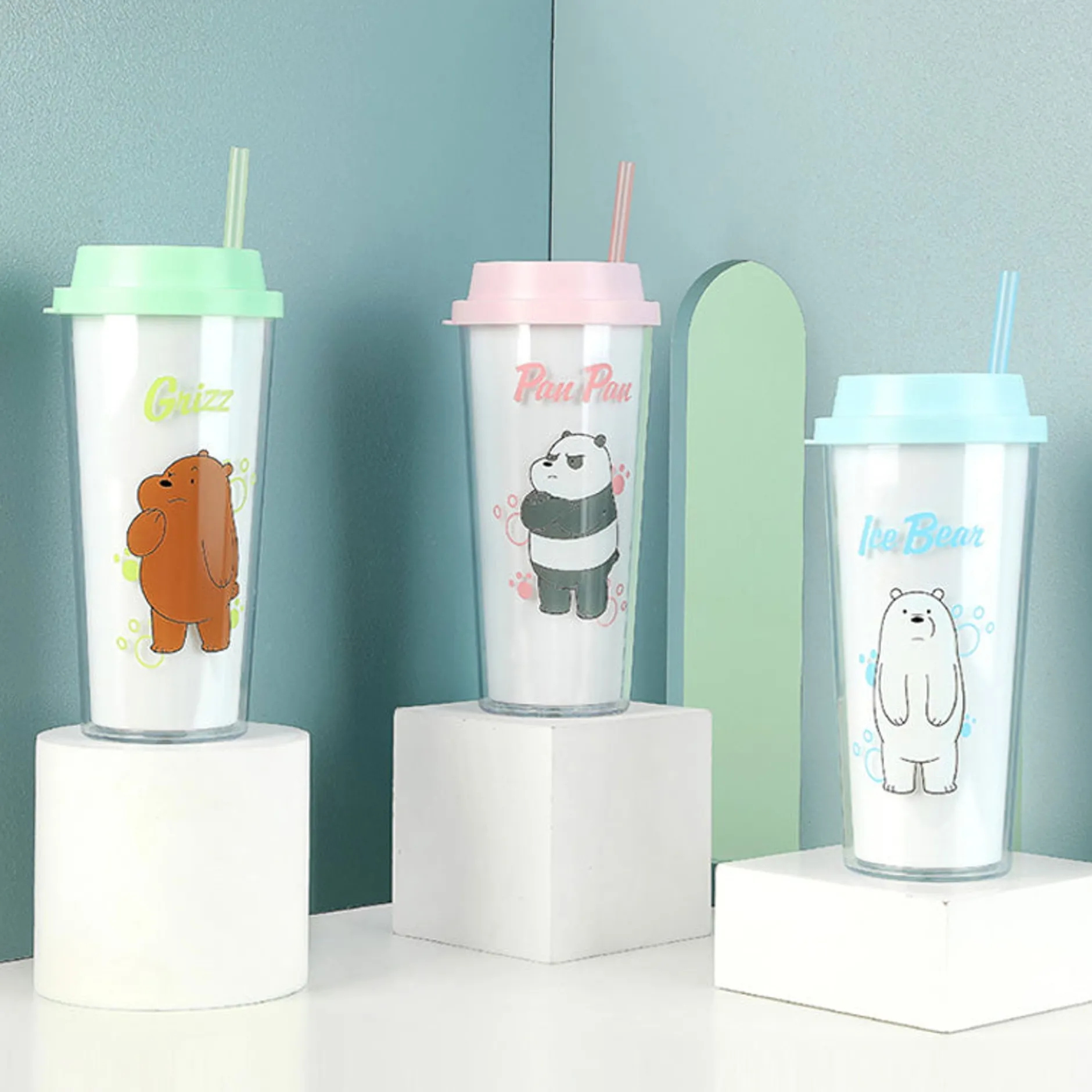 MINISO Borraccia - We Bare Bears (550Ml) (1 Pz) Outlet