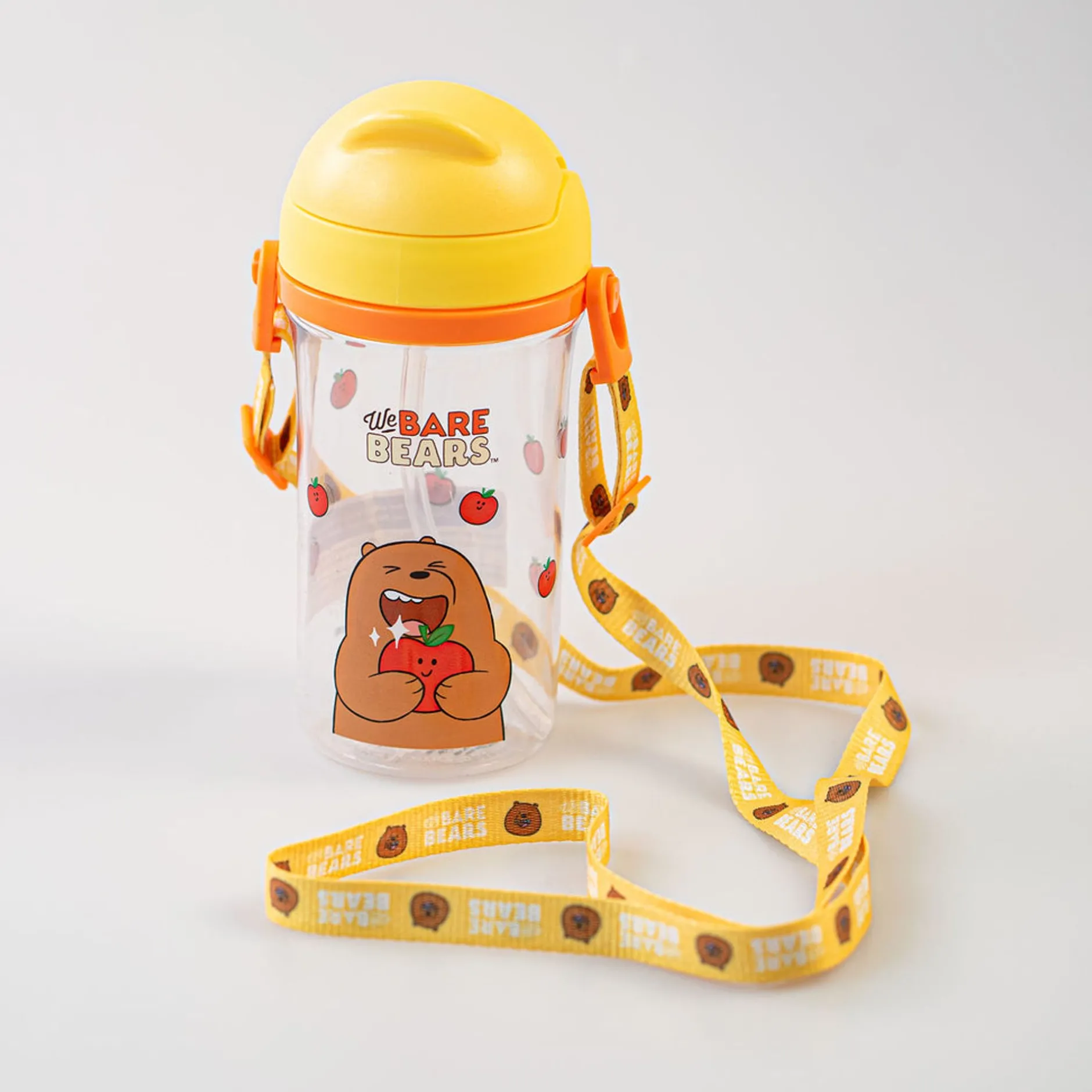 MINISO Borraccia We Bare Bears Con Tracolla - Grizzly Clearance