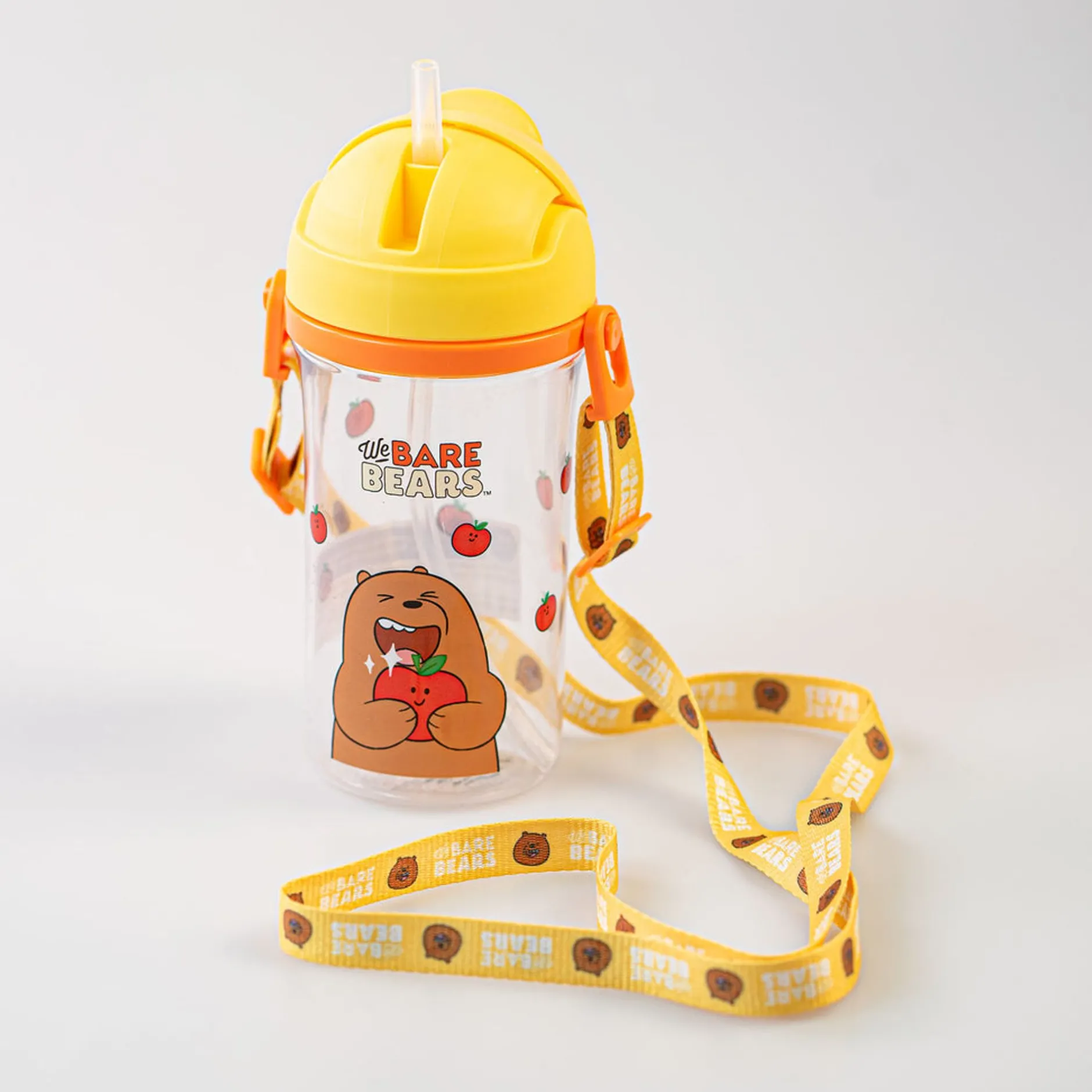 MINISO Borraccia We Bare Bears Con Tracolla - Grizzly Clearance