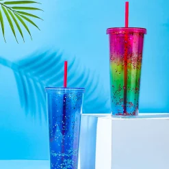 MINISO Borraccia Xl In Plastica Con Cannuccia Rainbow New