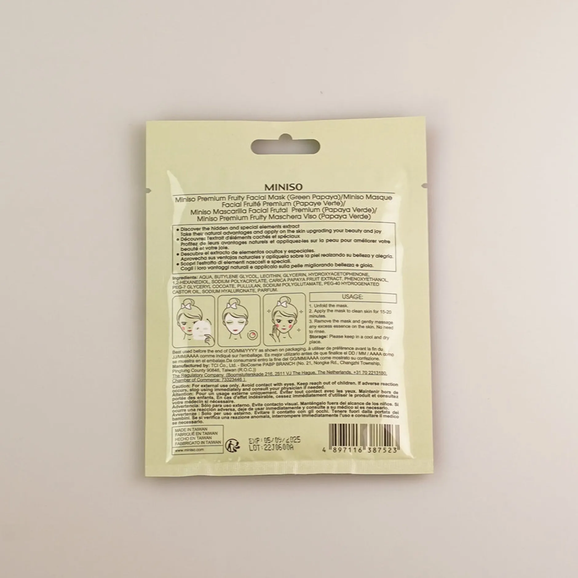 MINISO Maschera Per Il Viso - Papaya Verde Clearance