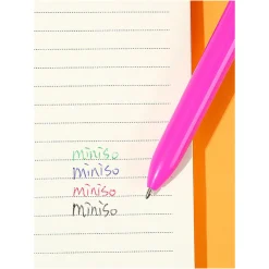 MINISO Penna Con 4 Colori Impugnatura Rosa
