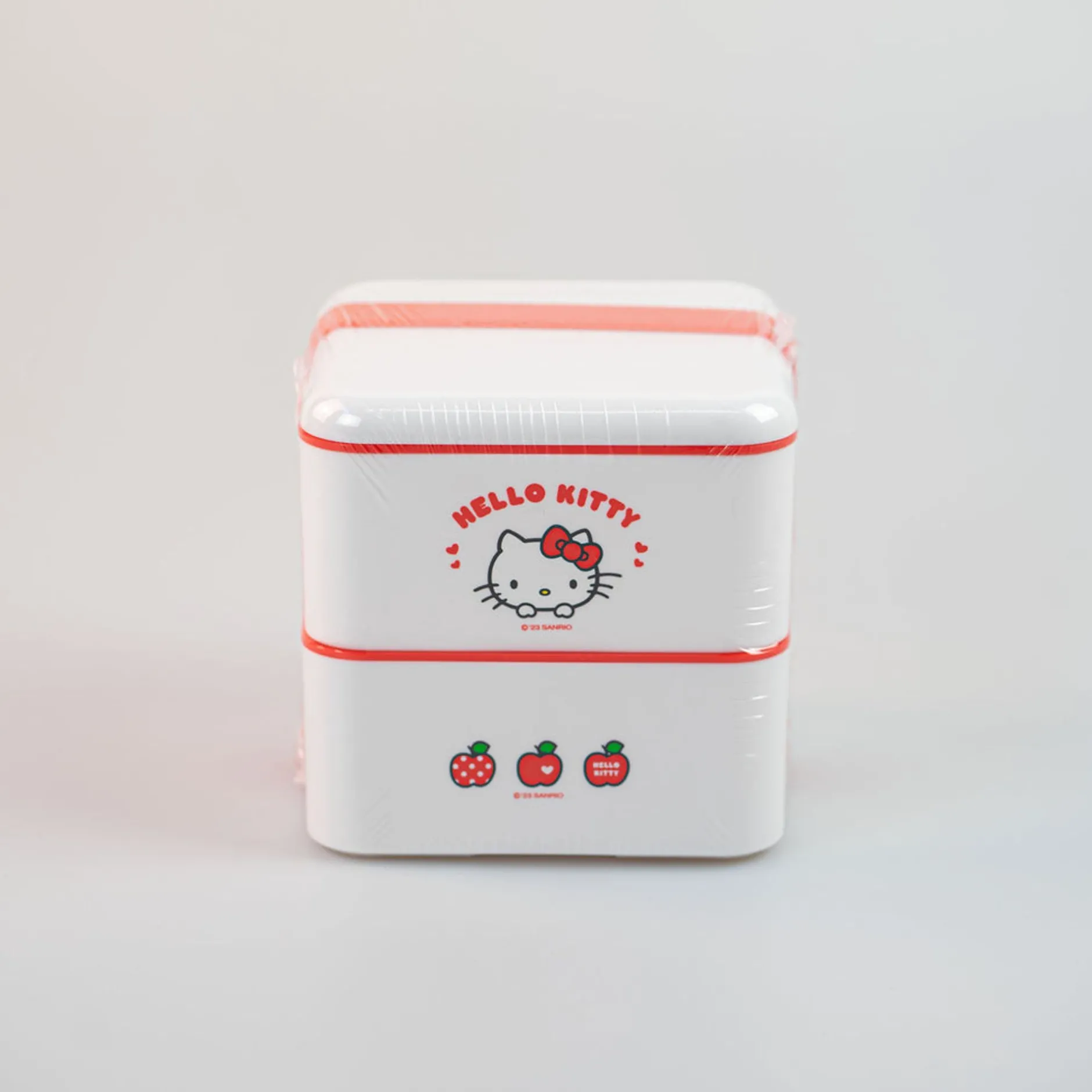 MINISO Porta Pranzo Hello Kitty Apple Due Piani Con Posate Clearance