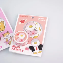 MINISO Set Nastro Adesivo E Stickers - Mini Family (1Pz)