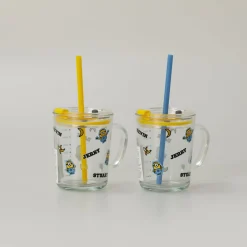 MINISO Tazza In Vetro Con Cannuccia - Minions (1Pz) (400Ml) Best